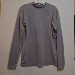 REEBOK Play Activewear Turtle-Neck Long Sleeves Solid Gray Lady's Tee L